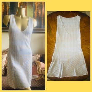 MISSONI Silver/Gold Zigzag Sleeveless Dress Sz 46